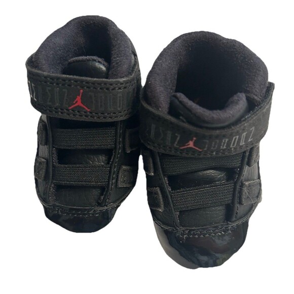 Jordan Infant IC Soft Bottom Black With Red Shoes 378040-002 NWOB - Picture 1 of 5